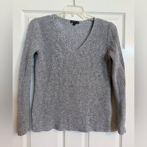 J CREW MERCANTILE Heather Gray V-Neck Sweater XS 100% Cotton